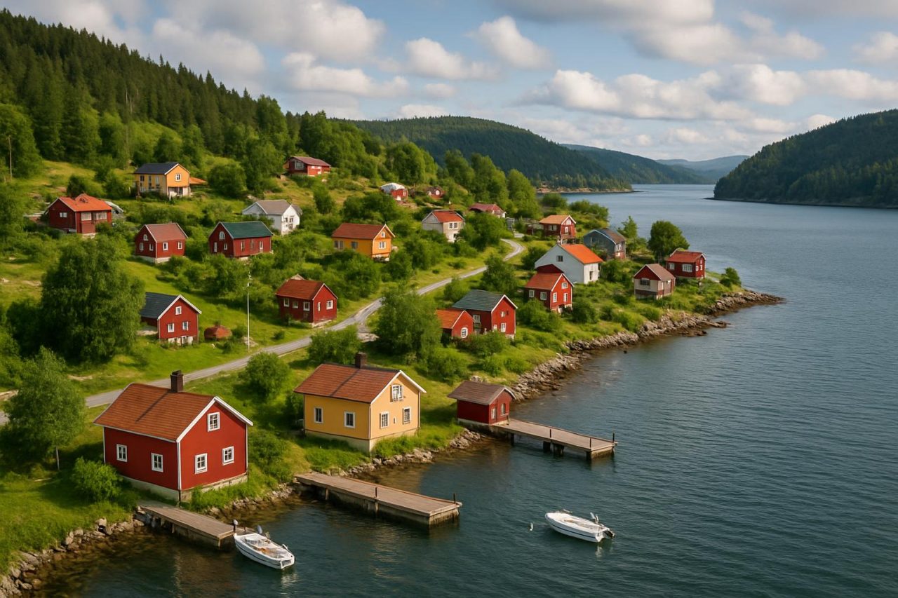 Små byar längs Höga Kusten