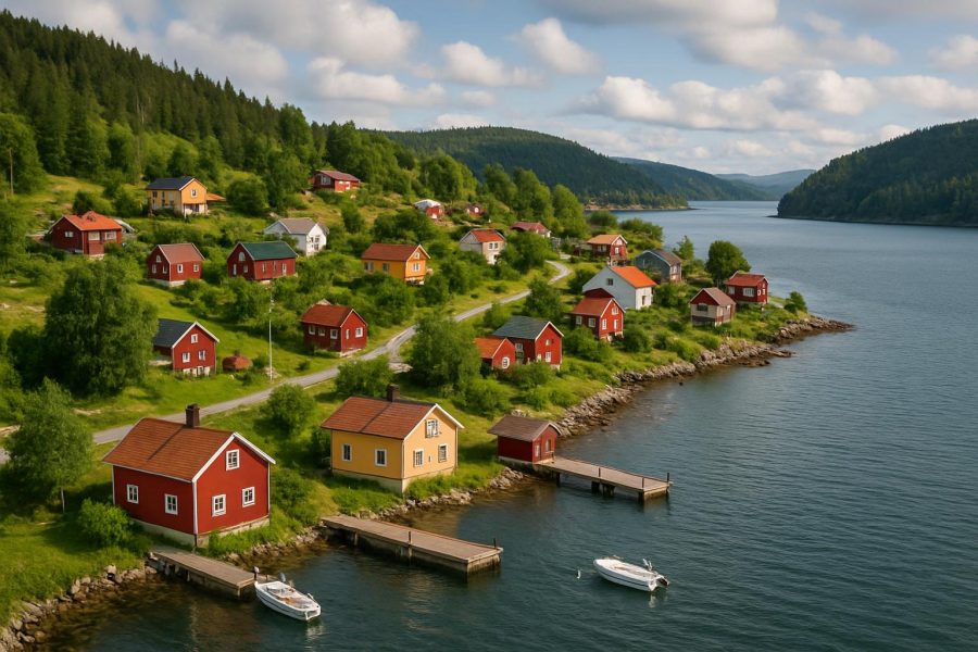 Små byar längs Höga Kusten