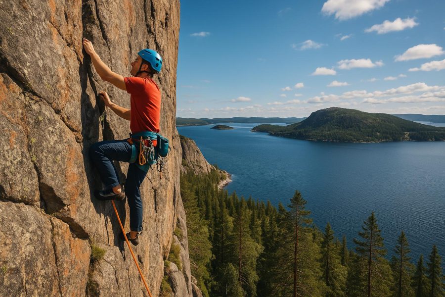 Klättring vid Höga Kusten